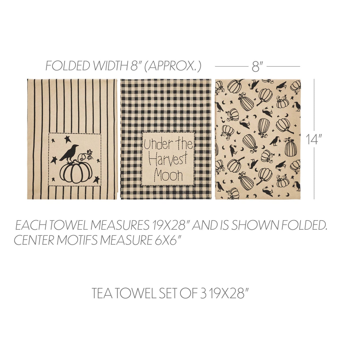 Raven Harvest Tea Towel Set of 3