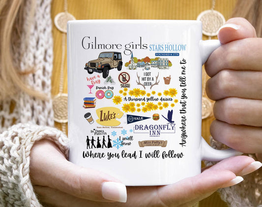 Gilmore Girls Collage - Star Hollow Luke's Diner Coffee Mug: 11oz White