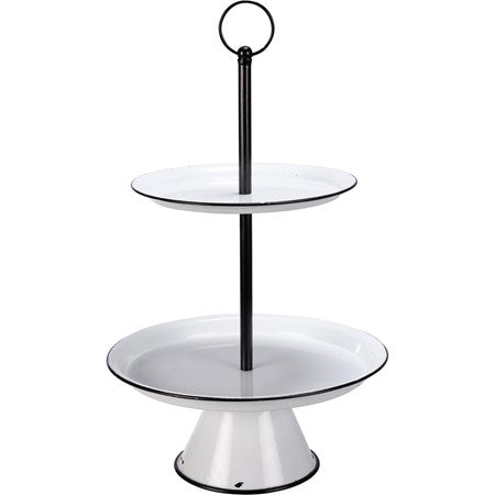 Metal tiered tray