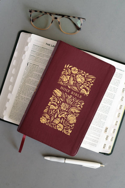 The KJV Study Bible, Indexed (Crimson Bouquet)