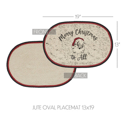 Jolly Ole Santa Jute Oval Placemat 13x19