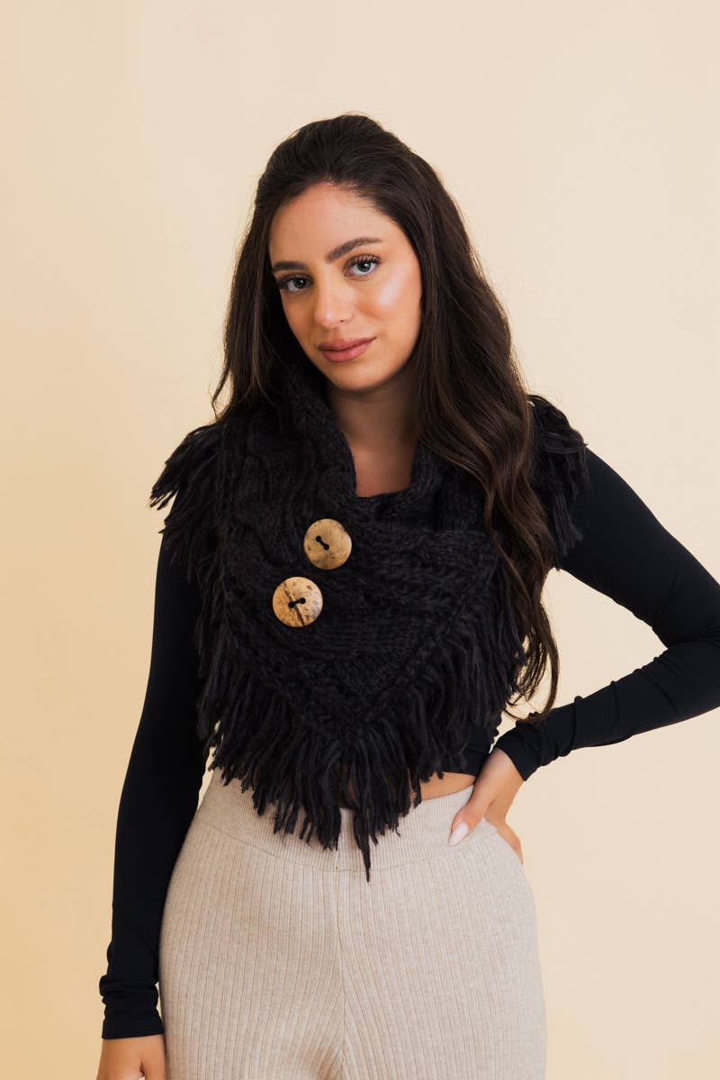 Heathered Shoulder Warmer With Coco Button