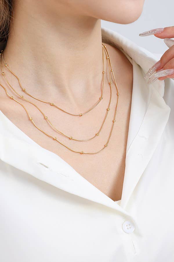 NON-TARNISH TRIPLE LAYER NECKLACE