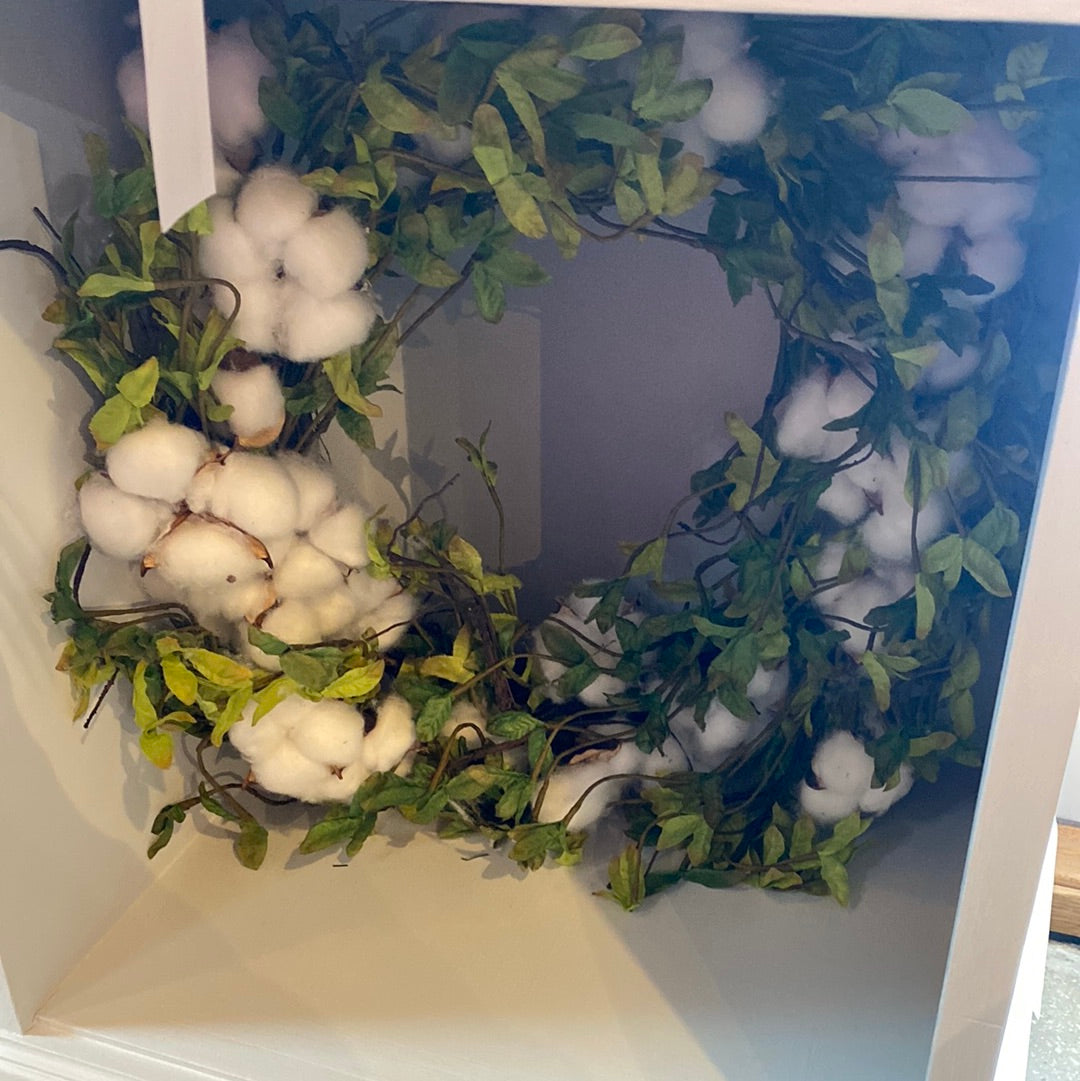 Floral and Cotton Wreath