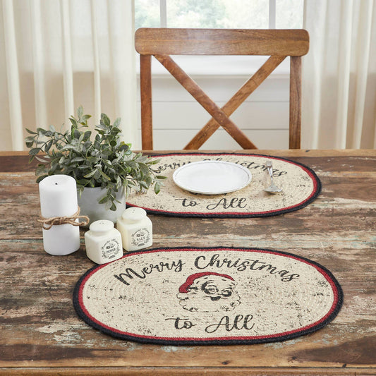 Jolly Ole Santa Jute Oval Placemat 13x19