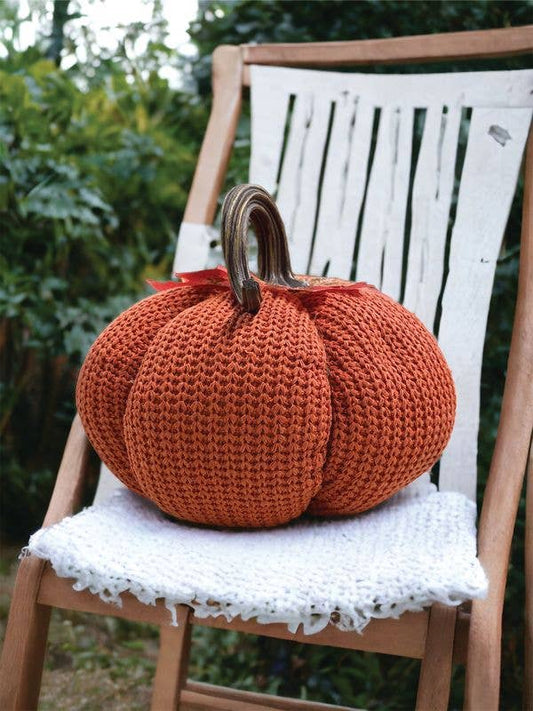 Orange Knit Pumpkin Large