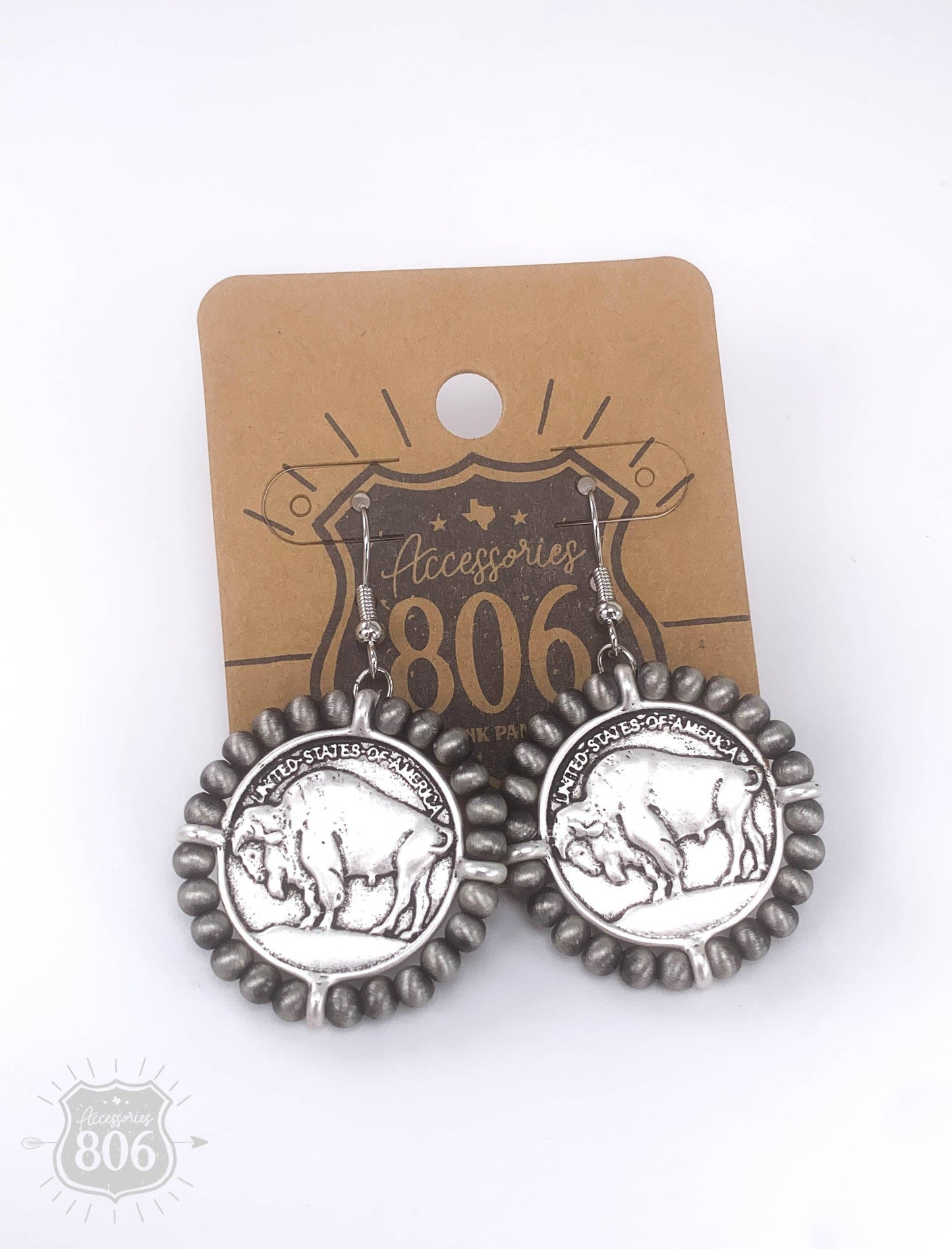 Buffalo coin earrings