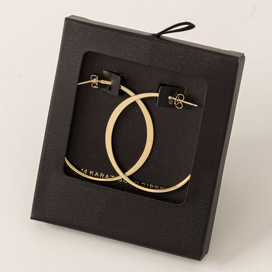 Secret Box Metallic Open Hoop Earrings