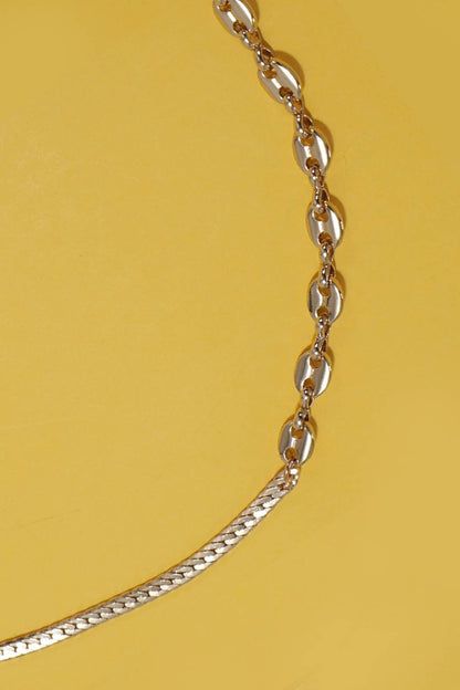 DUAL STYLE HERRINGBONE MARINER CHAIN NECKLACE