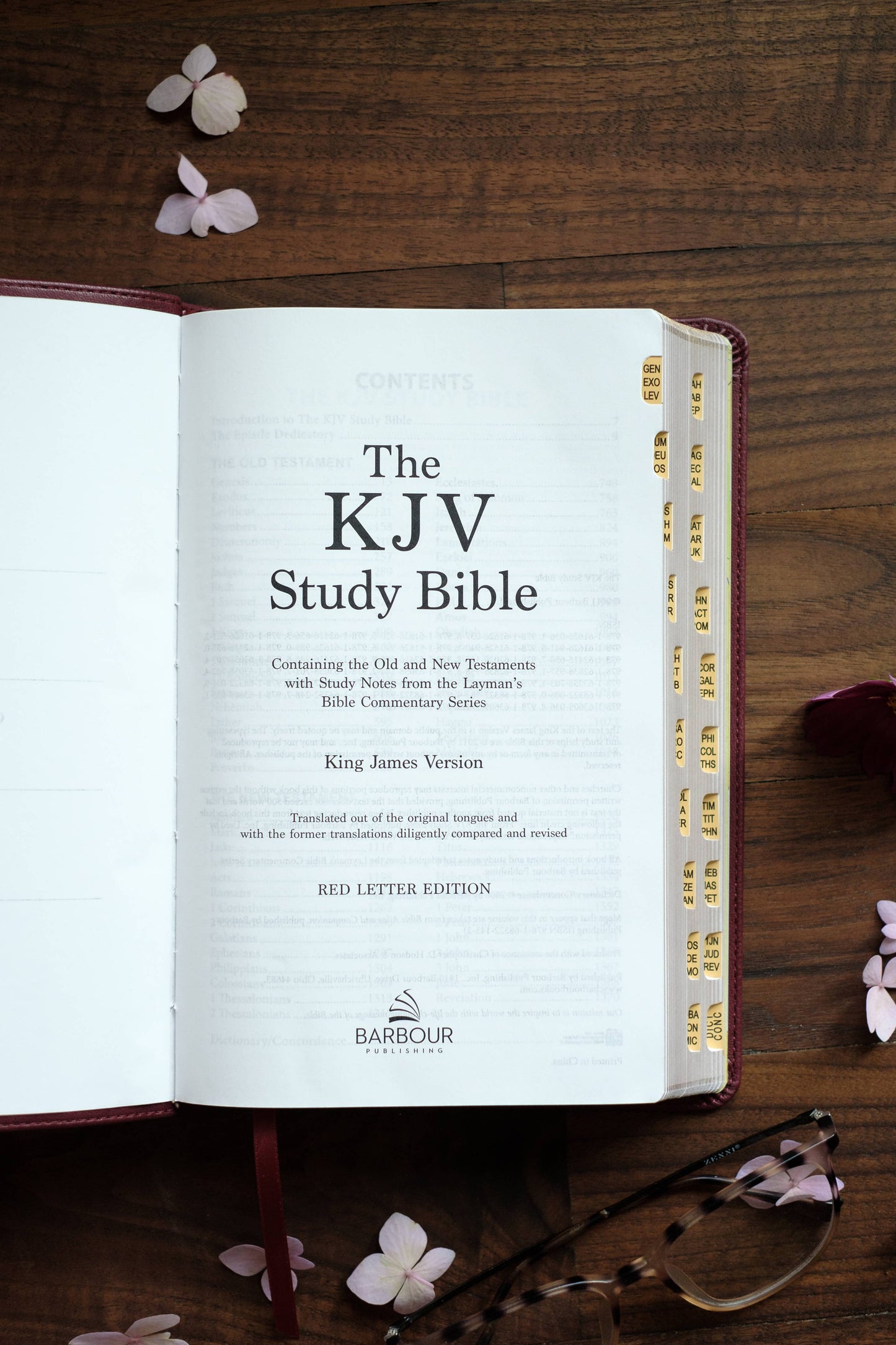 The KJV Study Bible, Indexed (Crimson Bouquet)