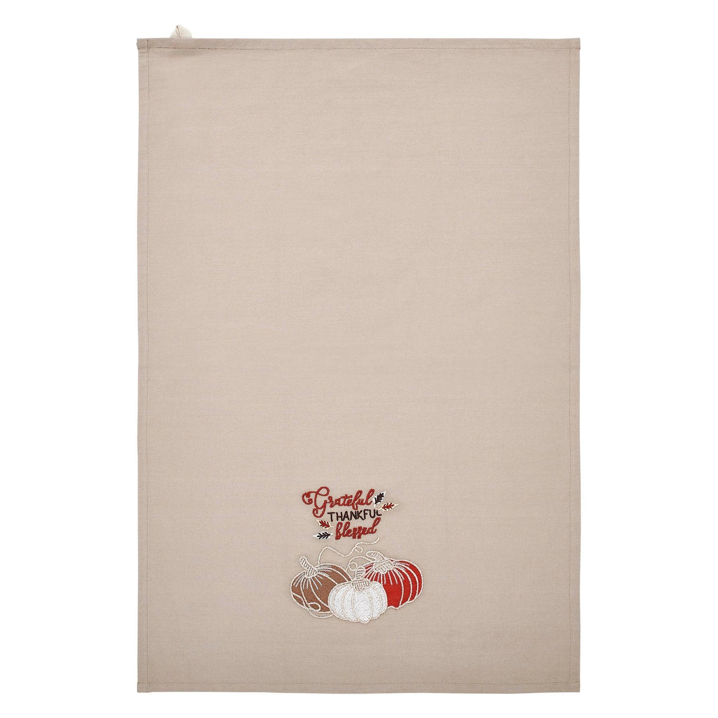 Grateful Thankful Blessed Pumpkins Tea Towel