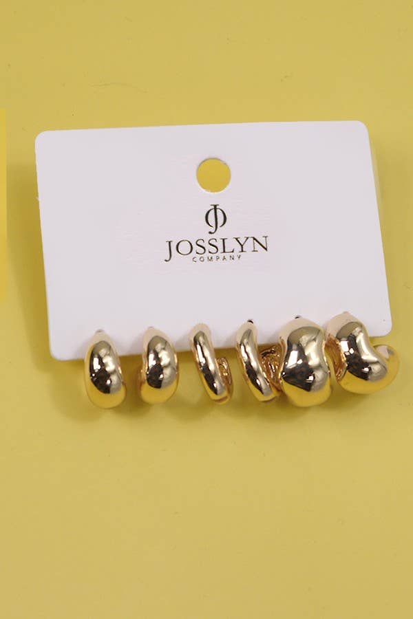 BUBBLY MINI HUGGIE HOOP TRIO EARRINGS