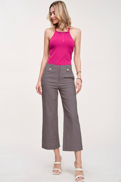 Soft Washed Stretchy High Rise Wide Leg Pants