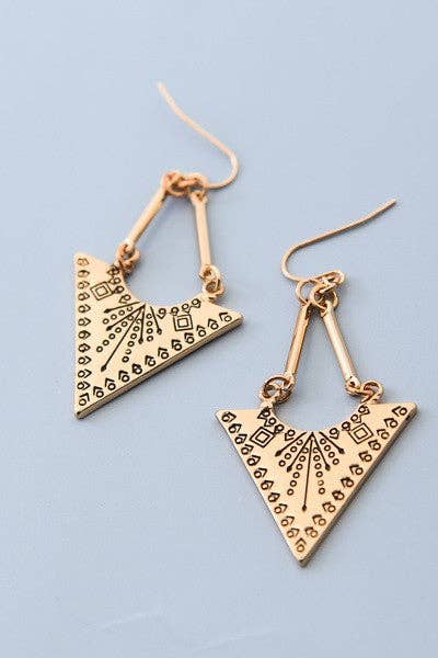 AZTEC TRIANGLE BOHO DROP EARRINGS