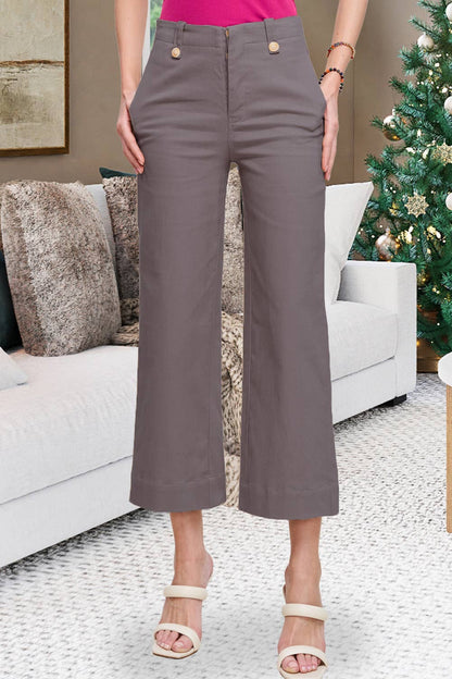 Soft Washed Stretchy High Rise Wide Leg Pants