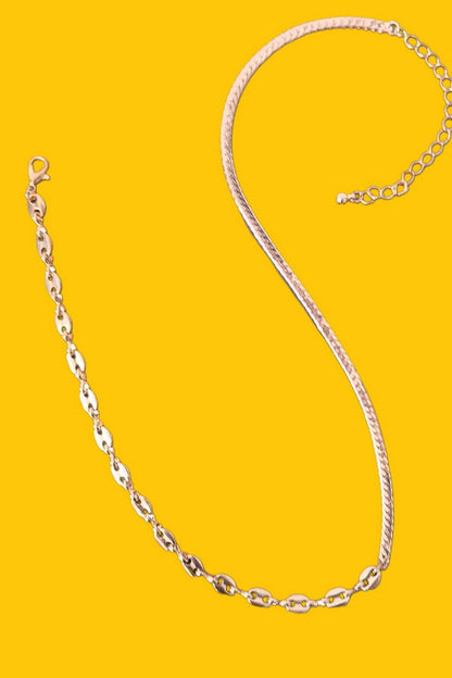 DUAL STYLE HERRINGBONE MARINER CHAIN NECKLACE