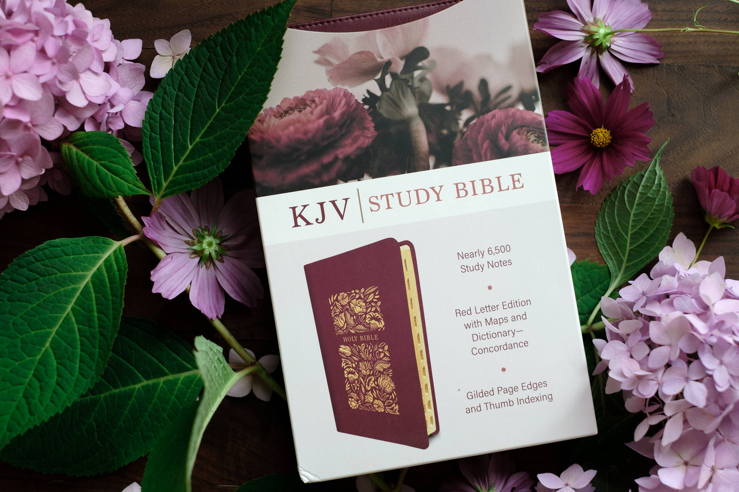 The KJV Study Bible, Indexed (Crimson Bouquet)