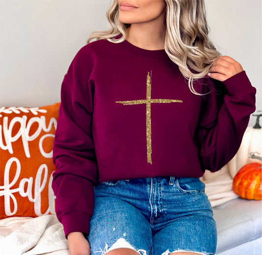 Gold Cross Crewneck