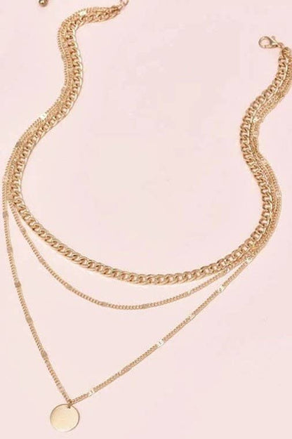 TITANIUM STEEL NON-TARNISH LAYERED CHAIN NECKLACE