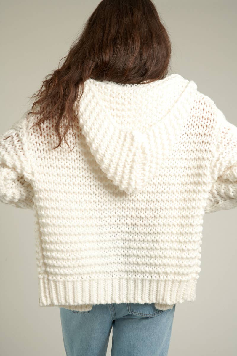 Sweater Cardigan with Hood