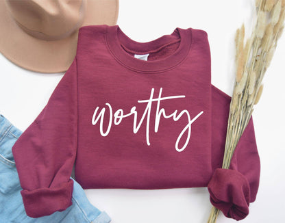 WORTHY MAROON FAITH EVERYDAY FALL GRAPHIC SWEATSHIRT