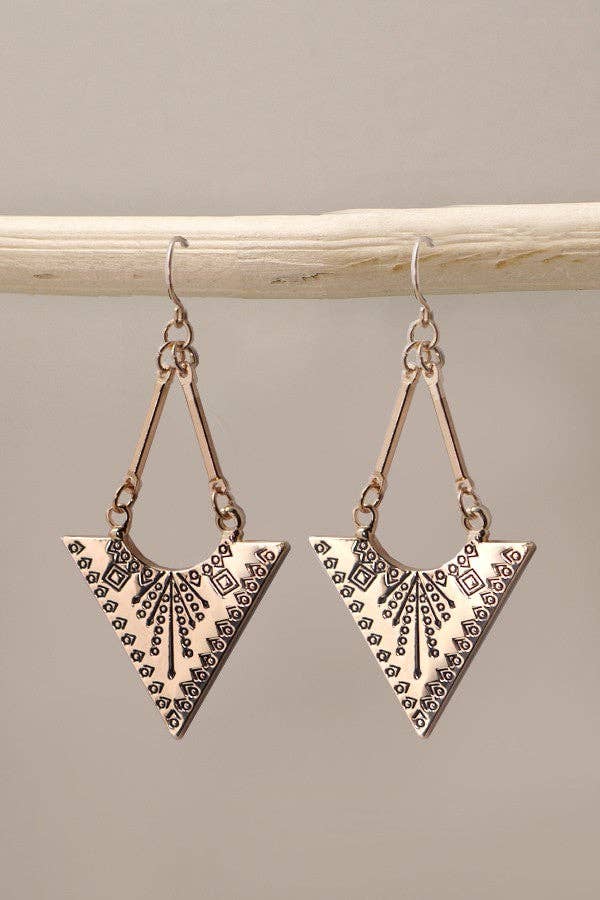 AZTEC TRIANGLE BOHO DROP EARRINGS