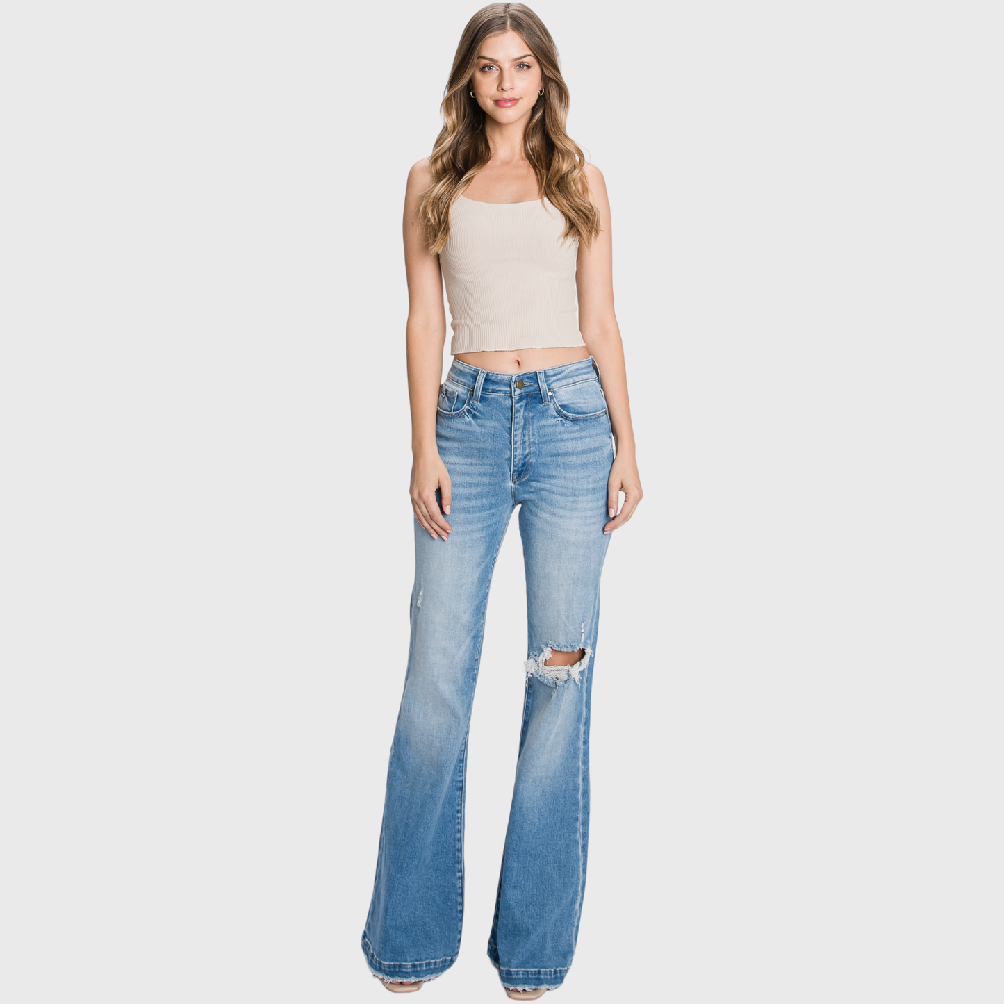 High Rise Flare Jeans Light wash