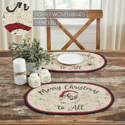 Jolly Ole Santa Jute Oval Placemat 13x19