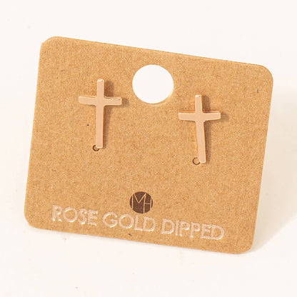 Mini Cross Post Stud Earrings