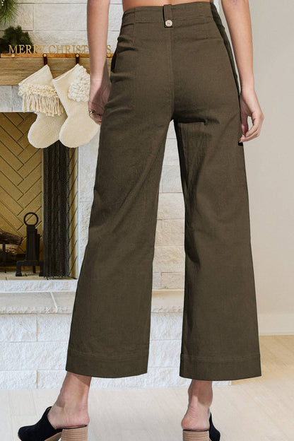 Soft Washed Stretchy High Rise Wide Leg Pants