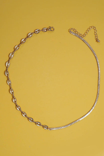 DUAL STYLE HERRINGBONE MARINER CHAIN NECKLACE