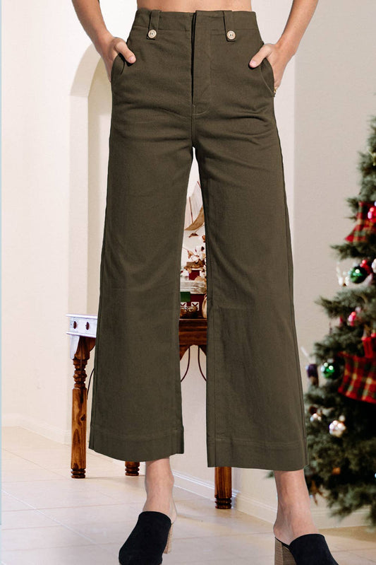 Soft Washed Stretchy High Rise Wide Leg Pants