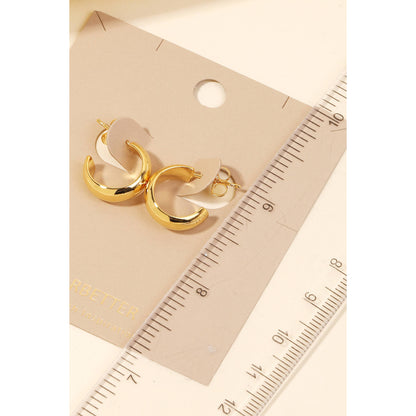 Mini Metallic Open Hoop Earrings