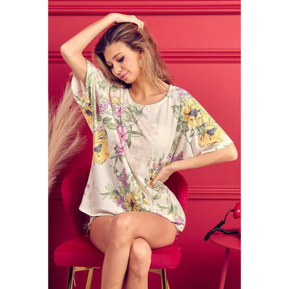 Floral French Oversized top