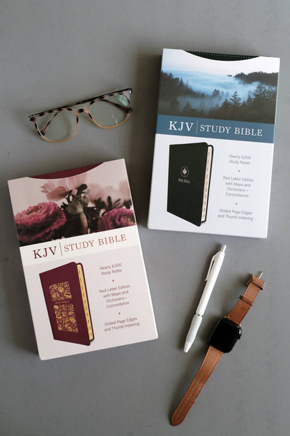 The KJV Study Bible, Indexed (Crimson Bouquet)