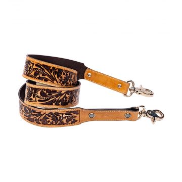 Hand-tooled purse straps