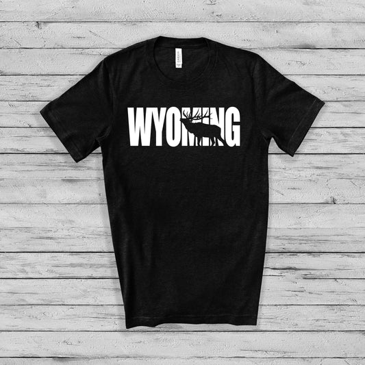 Wyoming Elk T-Shirt: Large / Black