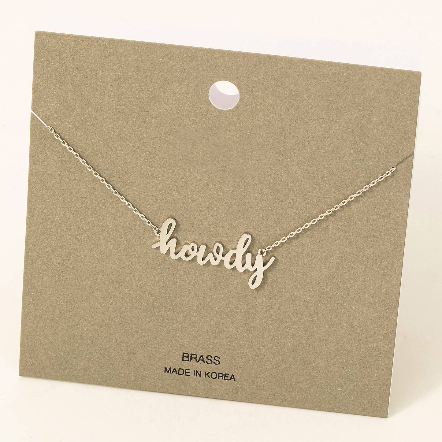 Handwritten Howdy Print Necklace