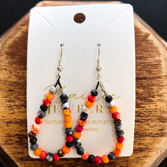 Colorful Bone bead earrings