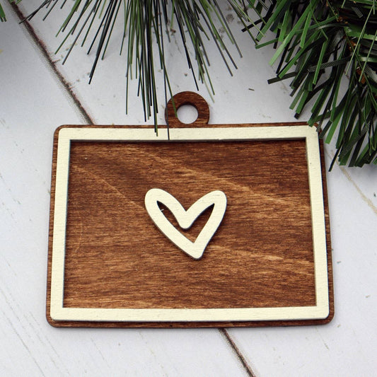 Wyoming Layered Wood Ornament