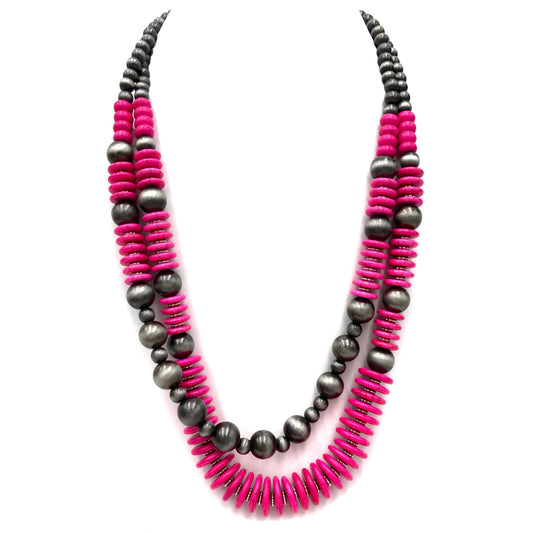 Navajo Hot Pink Chunky Necklace